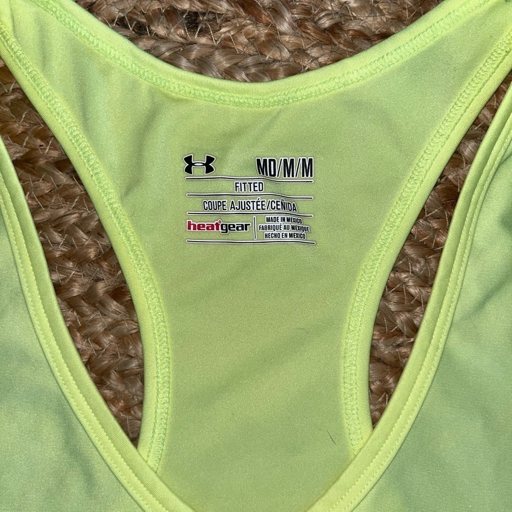 Women’s Under Armour Heat Gear Yellow Tank Top—logo Sz M-Like New​​​​​ - Picture 11 of 13